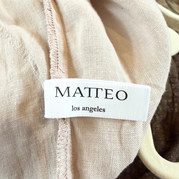 Matteo Los Angeles Linen Flight Suit Jumpsuit XS Dusty Rose Utility Boiler Suit - Picture 5 of 16